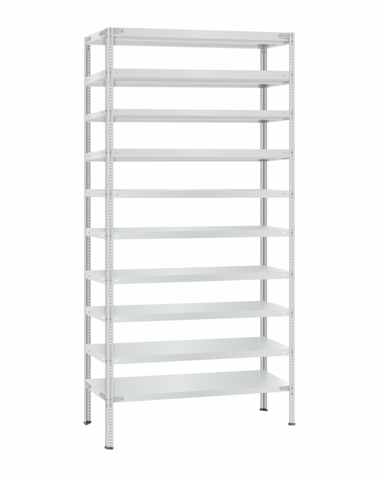 Стеллаж металлический Титан МС-500 2400х1000х400 10 полок Стеллаж металлический Титан МС-500 2400х1000х400 10 полок